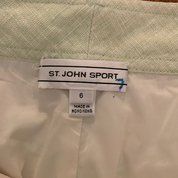 St.John Sport pale green linen pant, size 6 - Picture 2 of 8